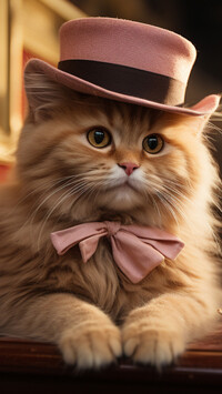 Kot w różowym kapeluszu