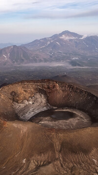Krater wulkanu Gorely na Kamczatce