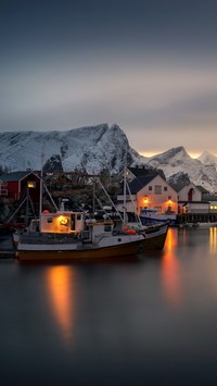 Kutry na górskim jeziorze w Norwegii