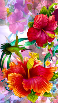 Kwiaty hibiskusa w grafice