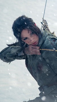 Lara Croft strzelająca z łuku
