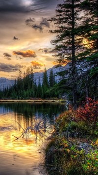 Las i góry nad jeziorem