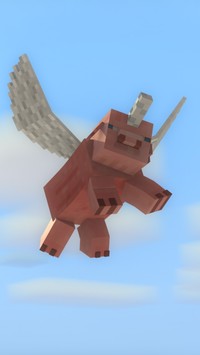 Latająca świnia z gry Minecraft