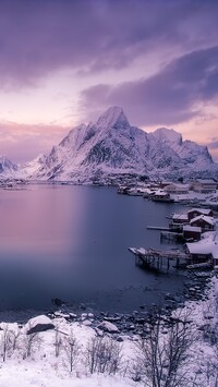 Lofoty w Norwegii zimą