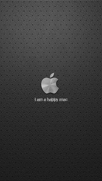 Logo Apple na szarym punktowanym tle