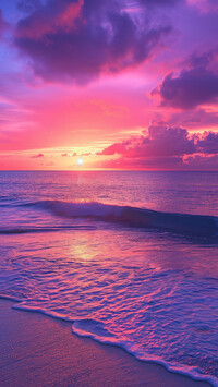 Malowniczy zachód słońca nad morzem