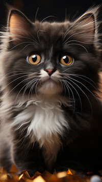 Mały czarno-biały kotek