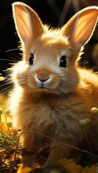 Mały królik w słonecznym blasku
