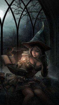 Młoda czarownica z książką