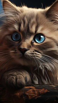 Mordka niebieskookiego kota w zbliżeniu