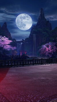 Nocny krajobraz w grze Tekken