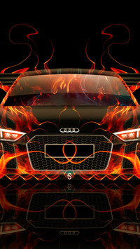 Ogniste Audi R8 w grafice 3D