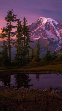 Ośnieżony stratowulkan Mount Rainier