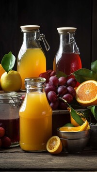 Owoce i soki w butelkach