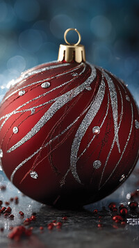 Ozdobna czerwona bombka