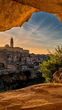 Panorama miasteczka Matera we Włoszech