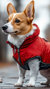 Pies w czerwonym ubranku