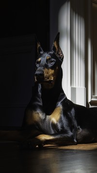 Pilnujący doberman