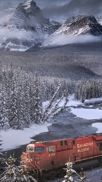Pociąg w Parku Narodowym Banff