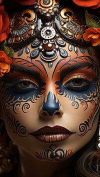 Pomalowana artystycznie twarz kobiety