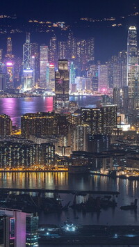 Port Victoria Harbour i panorama Hongkongu