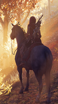 Postać na koniu z gry Assassins Creed Odyssey