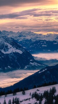 Prealpy w Szwajcarii zimą