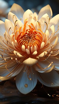 Rozkwitnięta lilia wodna w 2D