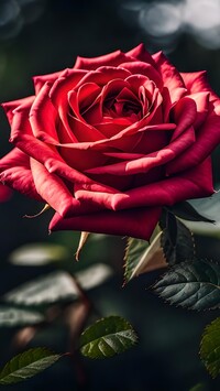 Rozświetlona czerwona róża