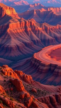 Rozświetlone światłem formacje skalne w kanionie