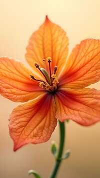 Rozwinięty pomarańczowy kwiat w zbliżeniu