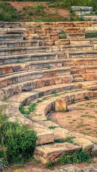 Ruiny amfiteatru Ancient Theater of Aptera na Krecie