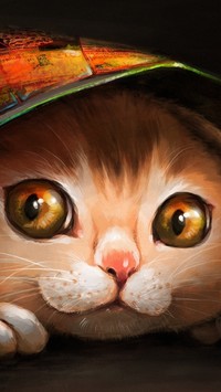 Rysunek kota  z wielkimi oczami