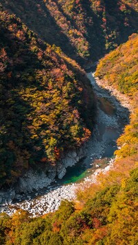 Rzeka Iya w dolinie Hinoji Valley w Japonii