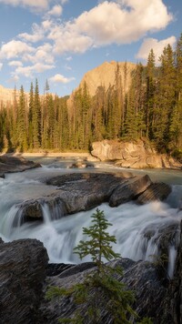 Rzeka Kicking Horse River i Góry Skaliste