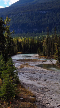 Rzeka w Mount Robson Provincial Park w Kanadzie