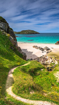 Ścieżka na plażę Achmelvich Beach