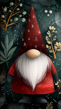 Skrzat z długą siwą brodą w grafice