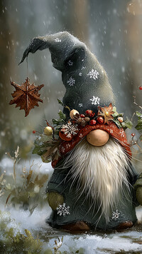 Skrzat z długą siwą brodą