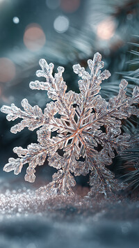 Śnieżynka na śniegu w zbliżeniu