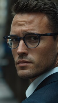 Spojrzenie mężczyzny w okularach