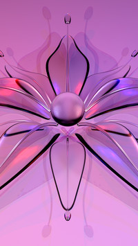 Szklany kwiat w 3D