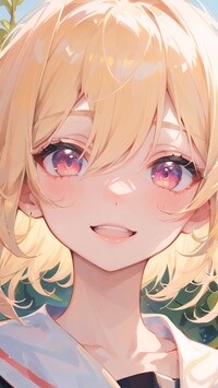 Uśmiechnięta dziewczyna w anime