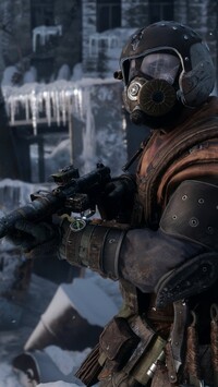 Uzbrojony żołnierz z gry Metro Exodus