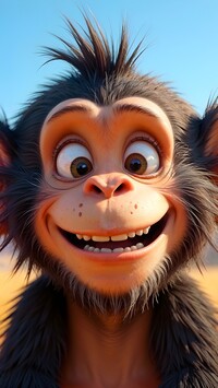 Wesoła małpka w grafice AI