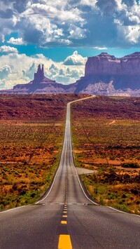 Widok z drogi na Monument Valley