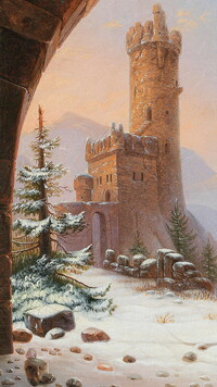 Wieża zamku na obrazie Carla Hasenpfluga
