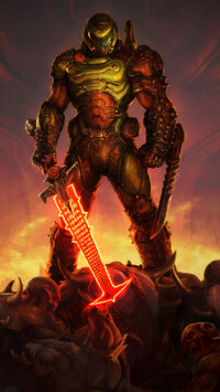 Wojownik z gry Doom Eternal