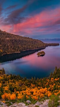 Wyspa Fannette na jeziorze Tahoe Lake w Kalifornii