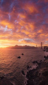 Zachód słońca nad cieśniną Golden Gate